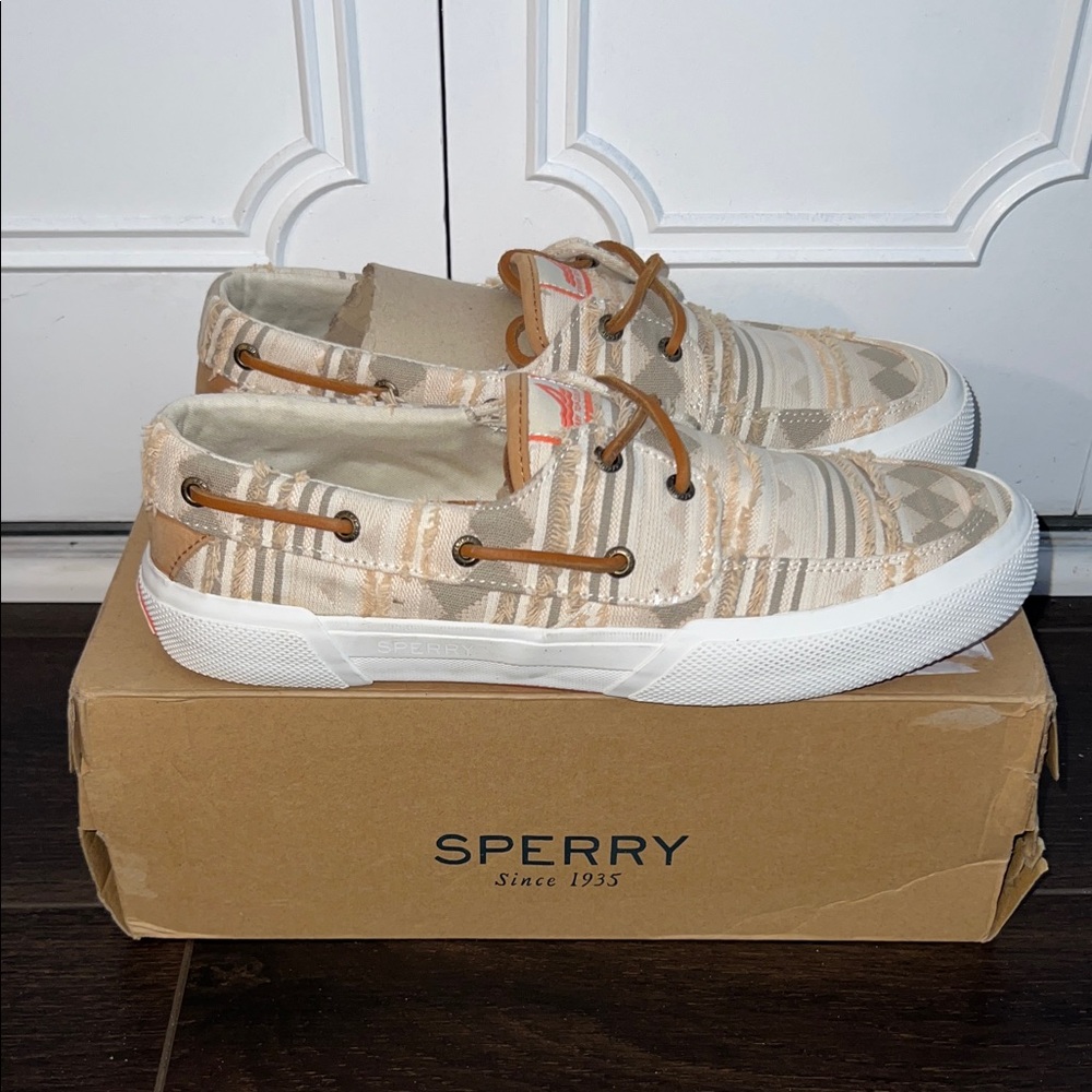 Sperry Men’s Soletide 2Eye Taupe Multi Sneakers/Shoes, Size: 10.5M